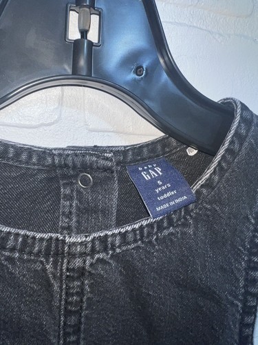 NWT! GAP Mineral Washed Toddler Denim Pleated Jumper - Gray 5 Years - Picture 3 of 6