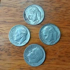 4 '64's - Lot Of Four Silver Roosevelt Dimes From  1964