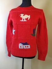 Vintage Lime Light Character Teacher Chunky Sweater Women's SZ SM Made in Korea