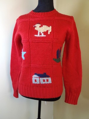 Vintage Lime Light Character Teacher Chunky Sweater Women's SZ SM Made in Korea