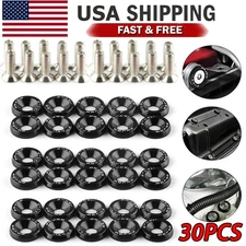 30pcs Black Billet Aluminum Fender Bumper Washer Bolt Engine Bay Dress Up Kit