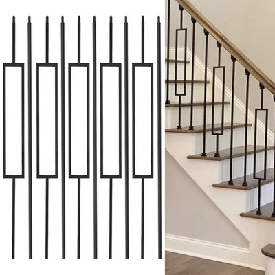 Satin Black Wrought Iron Balusters - 10 Pack for Decks & Staircases