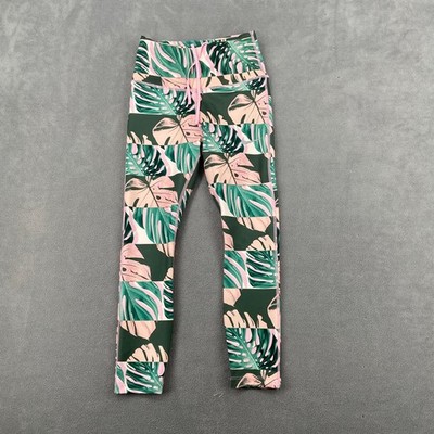 Nike Dri Fit Cropped Leggings Womens XS Multicolor Botanical Monstera Leaf Print