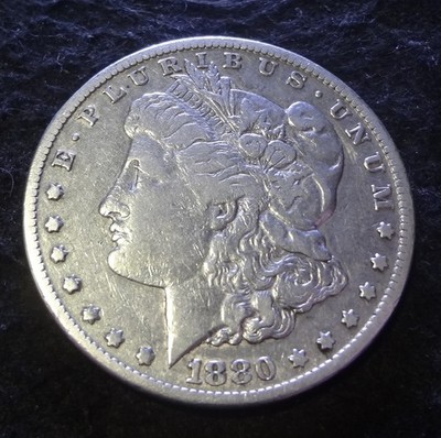 1880-CC Morgan Silver Dollar - Solid VF details key from the Carson City mint