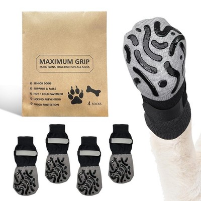 4 Stück hundesocken Anti rutsch | hundesocken gegen lecken | verstellbare ant...