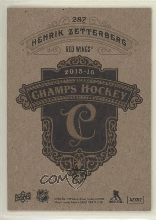 2015-16 Upper Deck Champ's High Series Short Prints Gold Back Henrik Zetterberg - Image 2 of 2