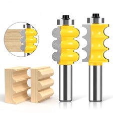 2Pcs 8mm Shank Bead Triple Router Bit Cutters for Woodworking Cutter set