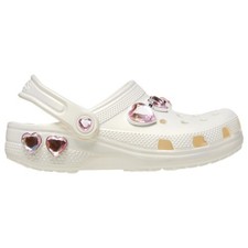 Crocs Kids' Classic Iridescent Hearts Clogs - Chalk/Chalk