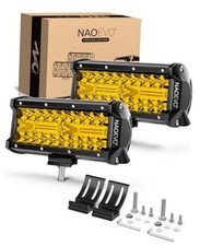 7 Inch LED Light Bar, 240W 24,000LM LED Pods/Off Road/Fog/Driving Yellow