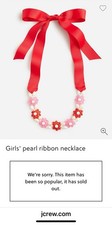 J Crew Girls Pearl Ribbon Necklace New