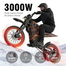 Electric Dirt Bike 3000W 48V 21AH 40MPH Off-Road E-Bike FOR ADULT E-MOTOR