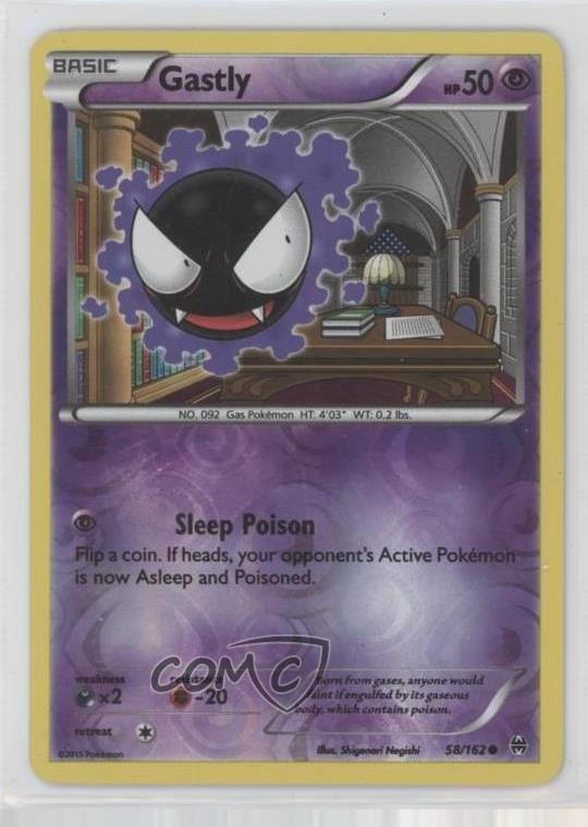 Gastly Reverse Foil Pokémon XY BREAKthrough #58