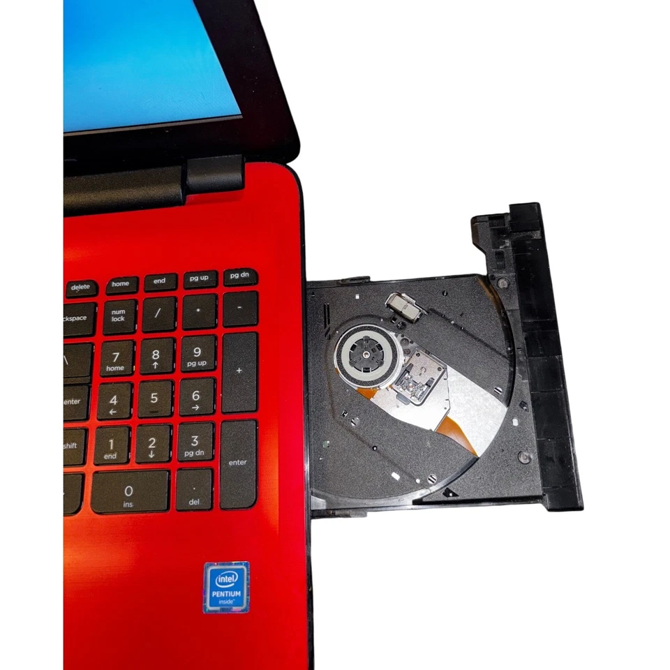 HP 15.6 Red Laptop Intel Pentium 4GB RAM 500GB HDD Windows 10 WiFi DVD Excellent - Image 3 of 4