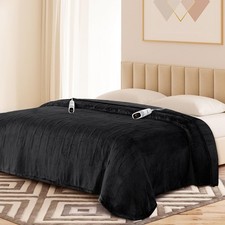 Electric Blanket King with Dual Control-100x90 Soft Double-Sided Flannel Heat...