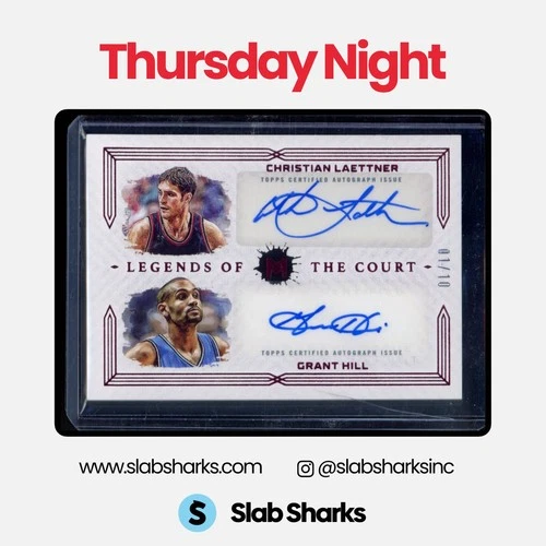 2023 TOPPS MOTIF LAETTNER GRANT HILL LEGENDS OF THE COURT DUAL SCARLET AUTO /10
