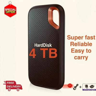 External hard drive 4tb High Speed Capacity Solid State Usb3.2 Laptop Mac And PC