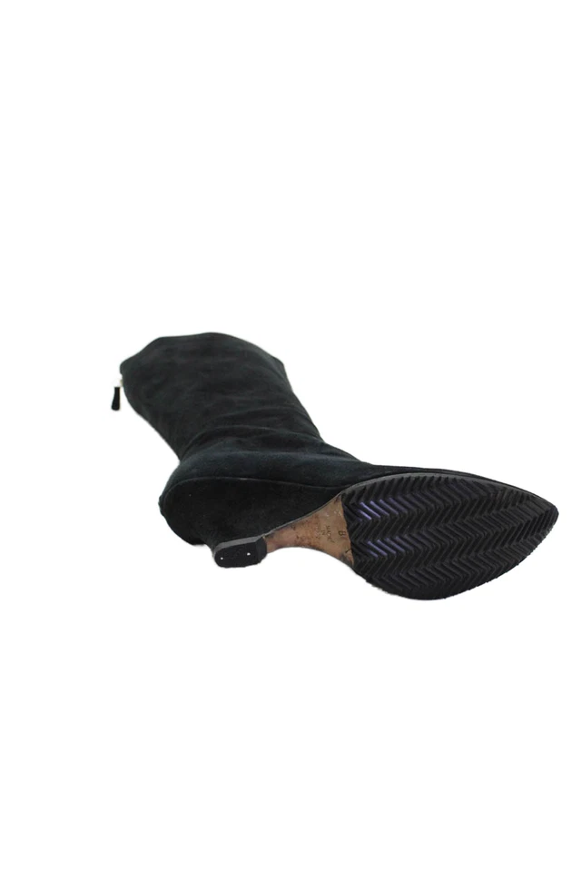 Botas hasta la rodilla Kate Spade New York para mujer con cremallera trasera tacón de cuña negras talla 8 Foto 4 de 4