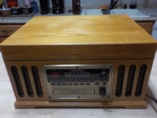 Detrola KM837 Stereo Record Player Phono Cassette CD AM FM Radio Tested Works