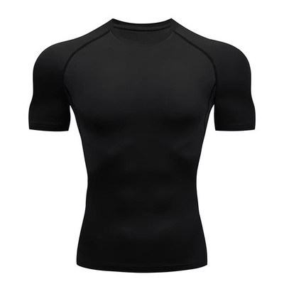 Men s Running Compression T-Shirt Short Sleeve Gym Workout Fitness Sports Tee