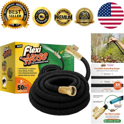 #ad #ad Flexible 50FT Expandable Garden Hose Brass Fittings amp; Double Latex Core $86.39