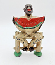 Vintage Manoil Happy Farm Man Watermelon On A Fence Metal Figure  41/14 b56