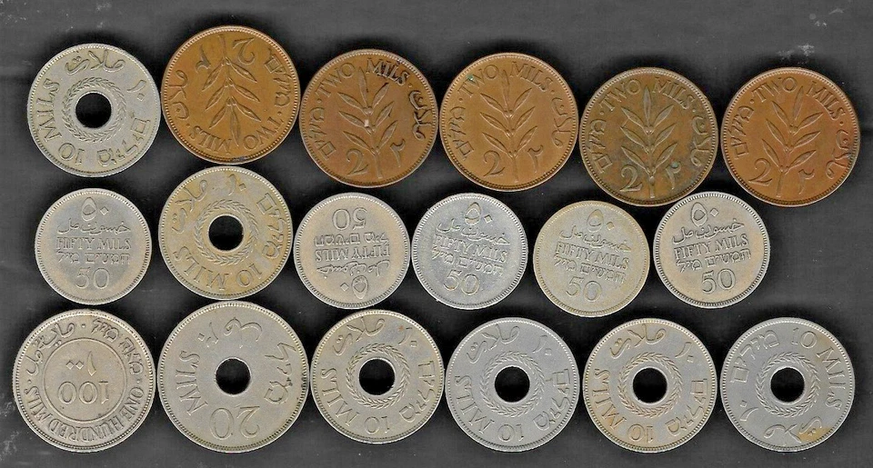 Palestine 1927 Hoard - 49 pieces, 1 Mil thru 100 Mils - Image 3 of 4