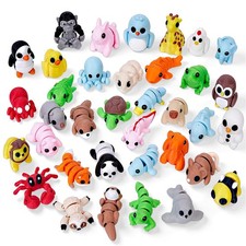 Aousin 36PCS Mini 3D Printed Animals Figurines Set, 3.15 inches, Mix