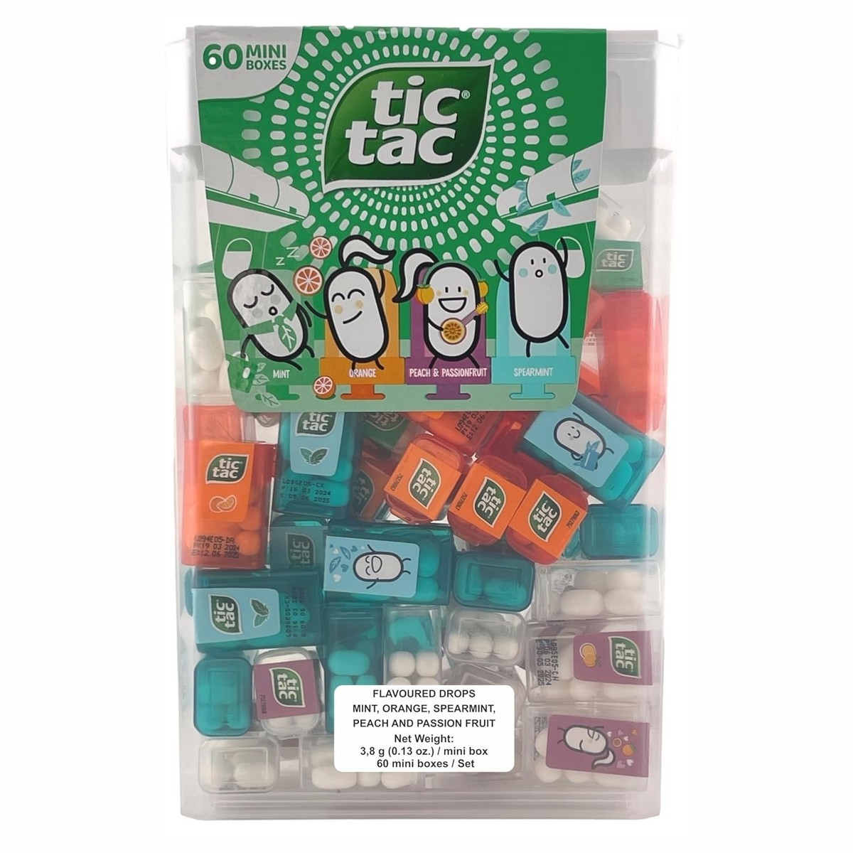Tic Tac 60 Count Mini Boxes Pack Orange Mint Spearmint Peach