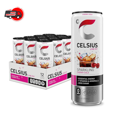 Celsius Sparkling Cherry Cola Energy Drink 12 Pack With 200Mg Caffeine