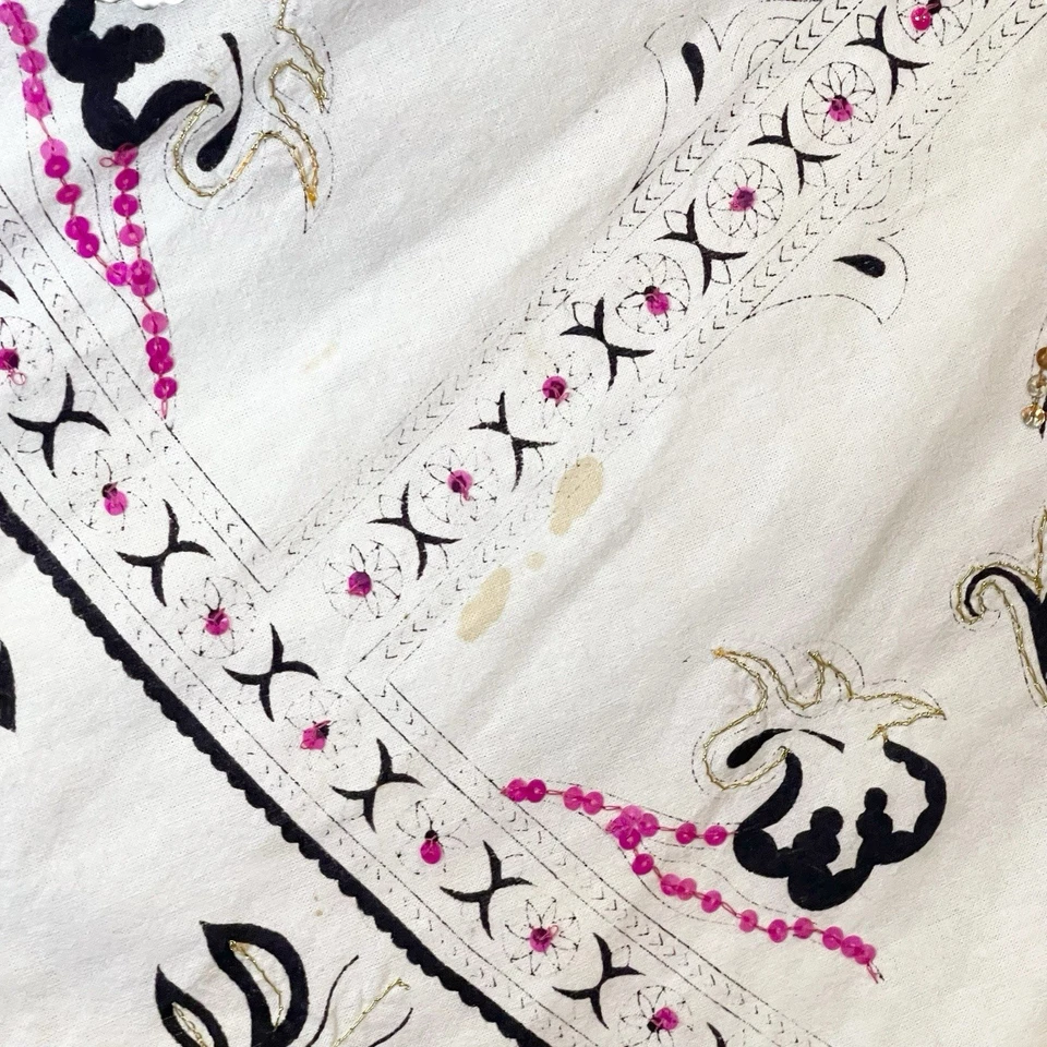 Falda midi Sweet by Miss Me círculo algodón bordado lentejuelas Y2K caprichoso de colección Foto 3 de 4