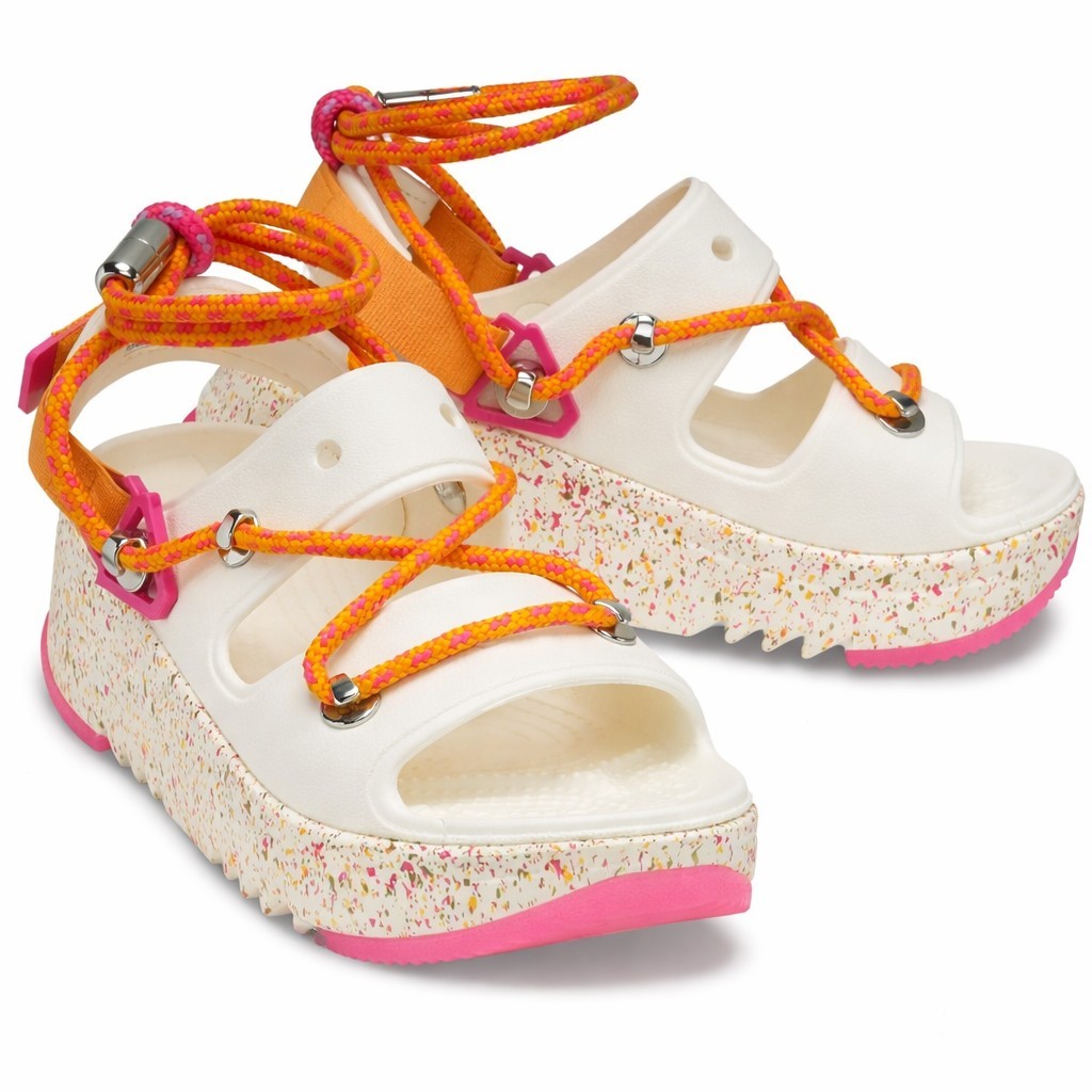 Crocs Hiker Xscape Festival Sandals Women's 7 White Pink Platform