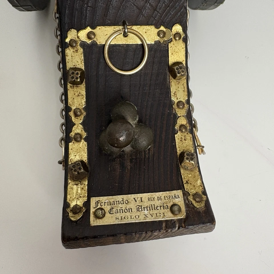 Antiguo Canon Guerra Militar Siglo Artillería Imperial Madera Oficina Decoración Foto 4 de 4