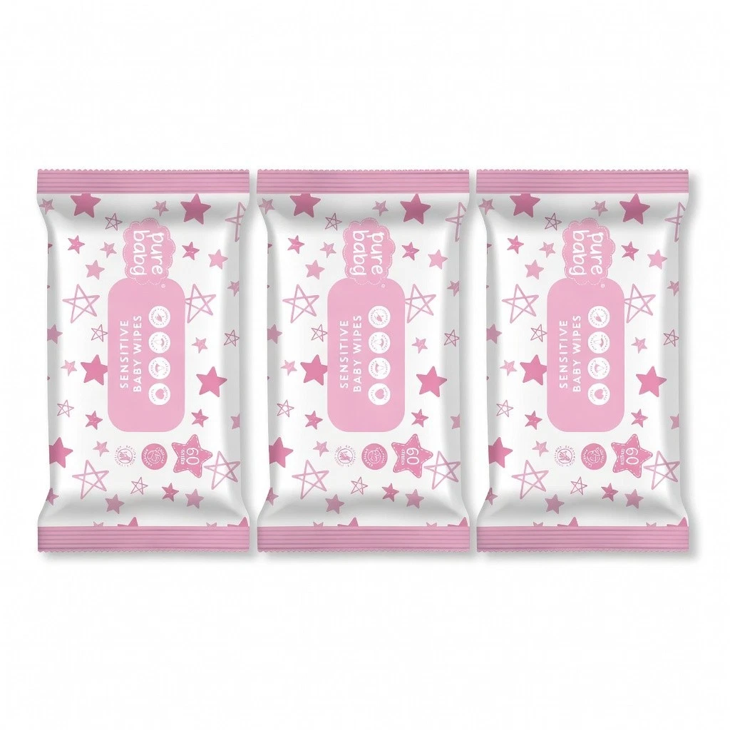 Pure Baby Sensitive Baby Wipes 60's x16