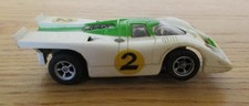 Aurora AFX HO Magna Traction Slot Car 2 Porsche 917 Green White Vintage