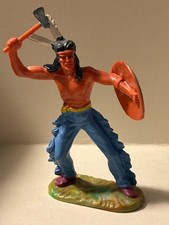 Elastolin Old West American Indian W 70mm Plastic Toy Figure, Made in Germany