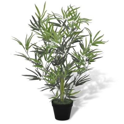 VidaXL Albero Di Bambù Artificiale Con Vaso - 80 Cm - 460 Foglie - Pianta Finta Per Casa E Ufficio