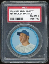 1963 Salada Junket Coins #56 Mickey Mantle PSA 8 *7712