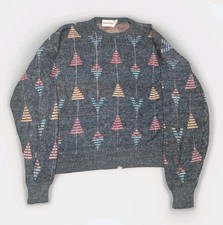 Vintage 80er / 90er Strickpullover Retro gemustert Ski Opa Pullover 48" Brustumfang