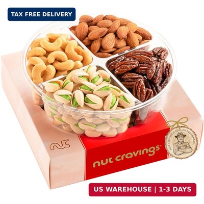 NUT CRAVINGS - Fathers Day Treats, Gift For Dad, Mixed Nuts Gift Basket in Red G