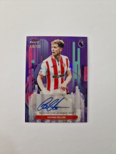 Nathan Collins /125 Purple Auto 2025-26 Topps Finest Premier League Brentford