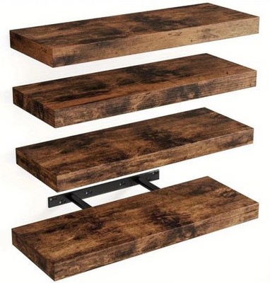 Floating Shelves Set of 4/6   15.8'' Wall Shelves with Invisible Brackets