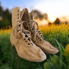 Rare Antique Ca 1920s Hood Size 4 1/2 White Canvas Womens Tennis Shoes