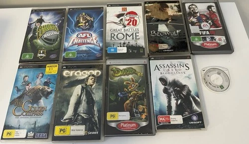 PSP- PlayStation Portable Bulk Set of 10 Games. Assassins Creed, FIFA, Dexter