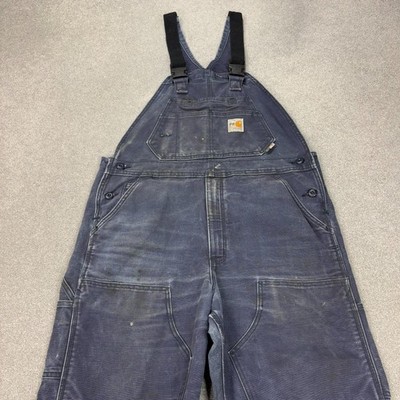 Carhartt Latzhose Erwachsene 36x30 blau Latzhose Bib FR Double Knee Canvas Herren