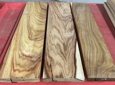 THREE (3) PIECES KILN DRIED S4S CANARYWOOD LUMBER WOOD 24" X 4" - 5" X 3/4" L