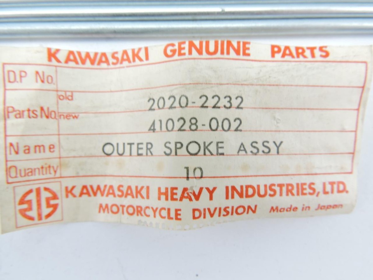 楽譜 20 NOS 41028-002 Rear Outer Spokes Kawasaki 90 100 J1 J1T D1
