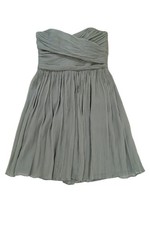 J.Crew Silk Chiffon Strapless Dress Sage Romantic Cottagecore Wedding Guest Peti