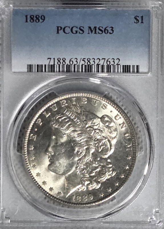 1889 Morgan Dollar PCGS MS63 Choice Uncirculated Philadelphia $1 90% Silver
