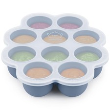 Silicone Food Freezer Trays W/ Lid 2oz x 10 Pods Baby Food Storage Containers US