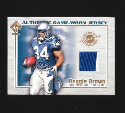 2002 Private Stock- #49 Reggie Brown 2 Color Patch Jersey Relic *Damage*